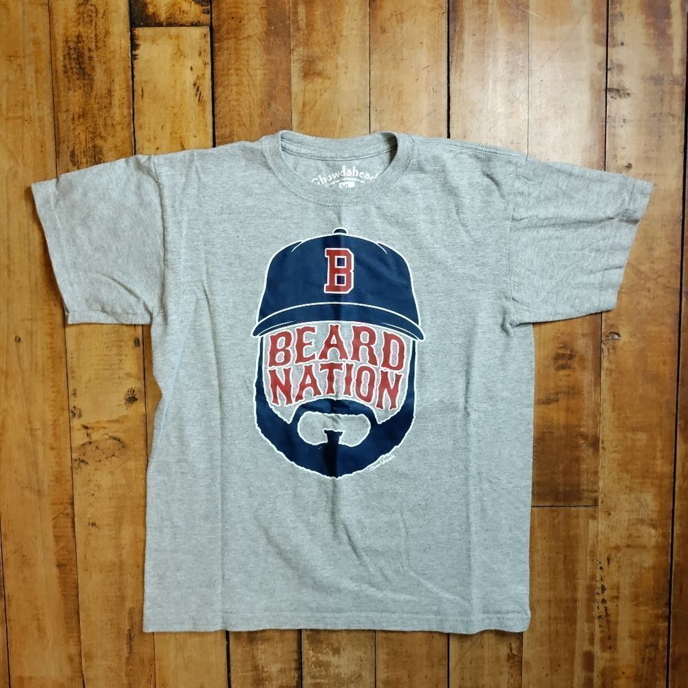 Boston Red Sox Chowdaheadz youth Large fan short sleeve shirt Papi Beard Nation